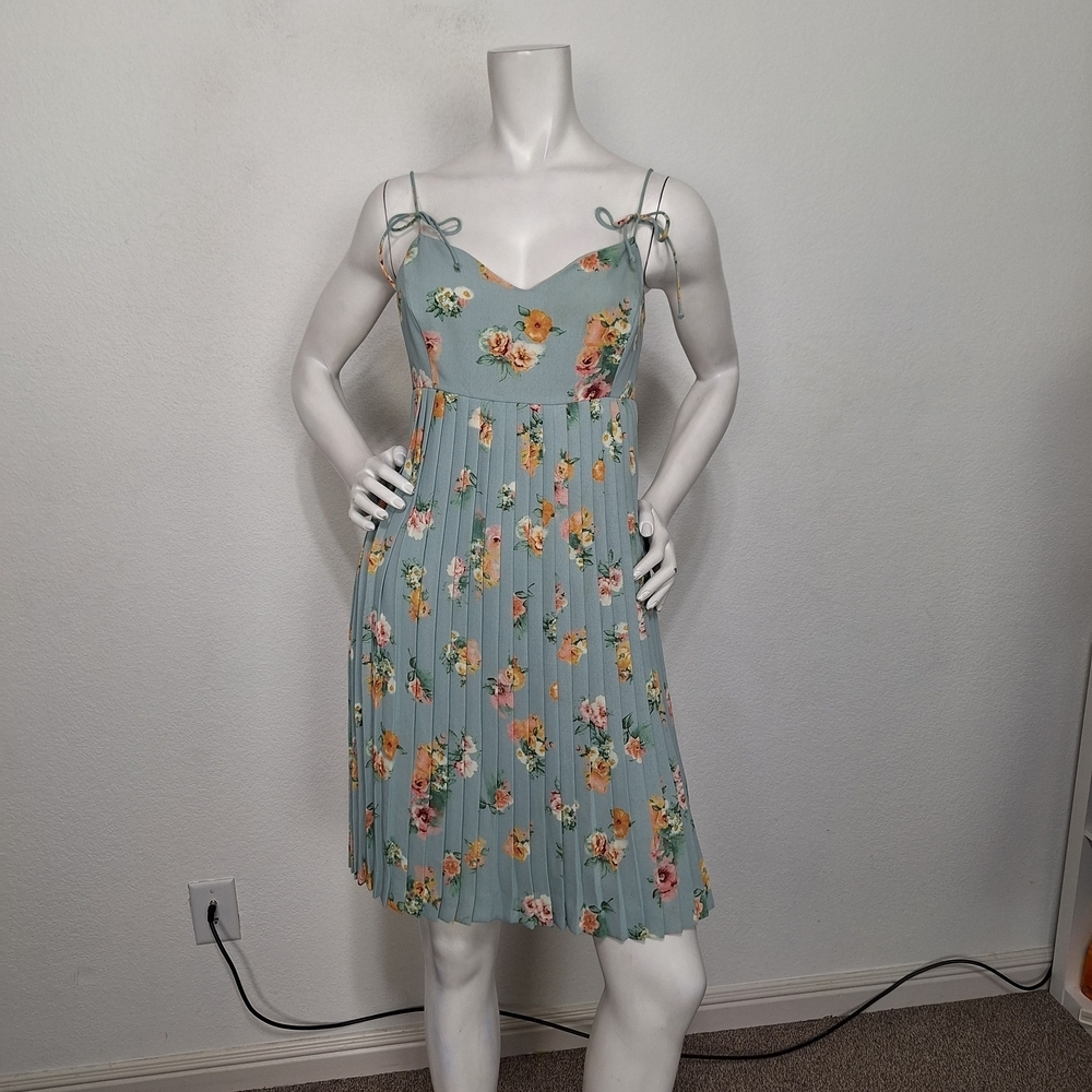 Isabel Ardee Floral Cottagecore Coquette Pleated Midi Dress Made in USA Size 4